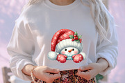 Peeking Christmas Snowman Png, an Illustration by designcity5 (Thumbnail 5 of 5)