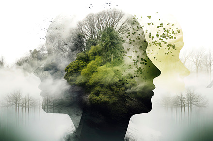 Human head full of plants and tree, a Background Photo by huertas19