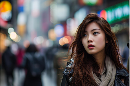 Lively Asian women street. Generate, a Beauty & Fashion Photo by Ylivdesign