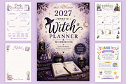 2027 Mystic Witch Planner & Workbook, a Stationery Template by Designmela01 (Thumbnail 6 of 6)