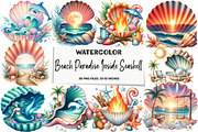 Beach Paradise Inside Seashell PNG, an Illustration by DreamArtGraphic (Thumbnail 1 of 5)