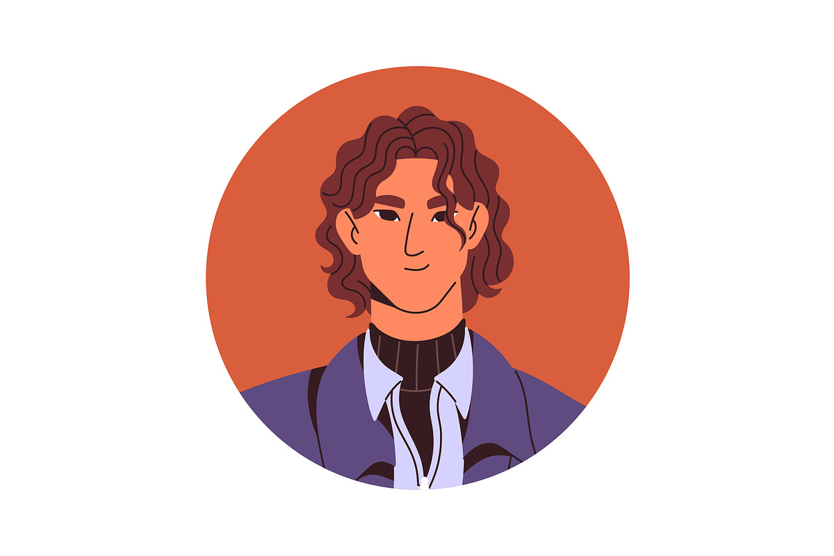 Happy people portraits, avatars set, a Person Illustration by PaperTrident (Photo 8 of 10)