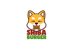 Shiba Burger Cartoon Mascot Logo, a Branding & Logo Template by Gumrega Studio