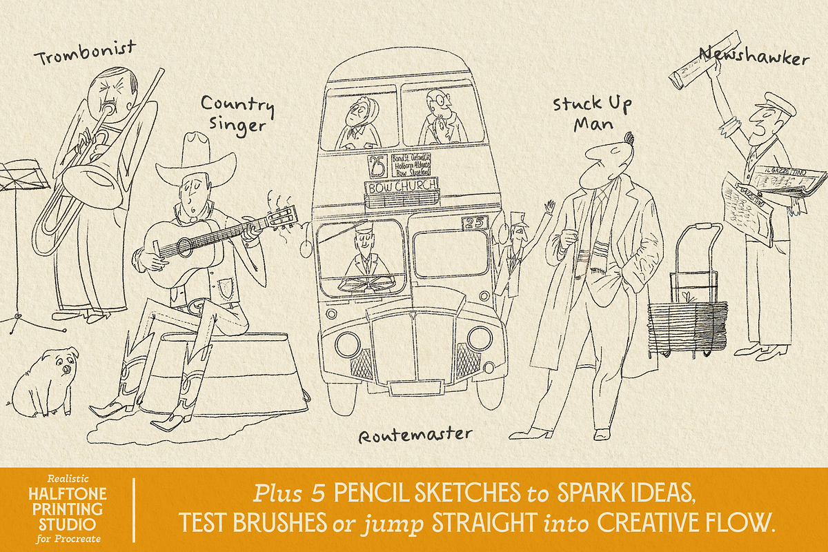 VV Halftone Printing Studio, a Brush Add-On by Vintage Voyage Supply (Photo 10 of 12)