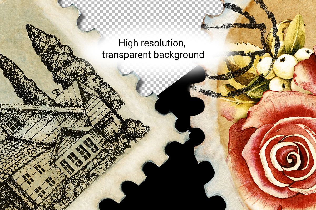 Postal clipart, blank postage stamps, an Object Illustration by Artmanata (Photo 2 of 10)