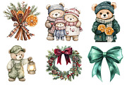 Christmas Teddy Bear Clipart, a Seasonal Illustration by CitraGraphics (Thumbnail 4 of 5)