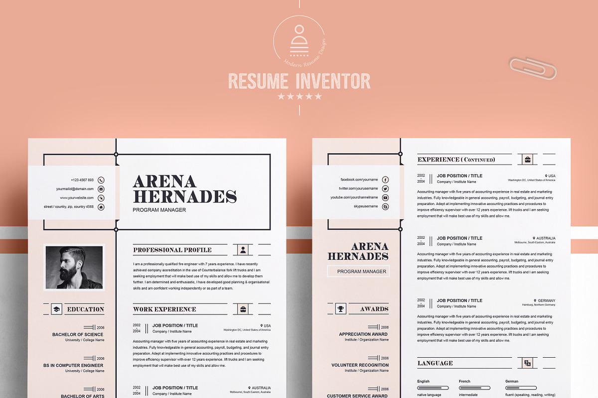 JOB WINNING RESUME - 50 TEMPLATES, a Resume Template by ResumeInventor (Photo 99 of 184)