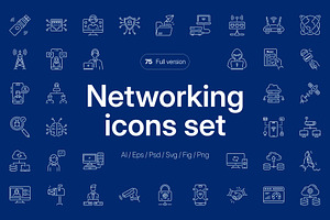 Networking Icon Collection, an Outline Icon by Prosymbols