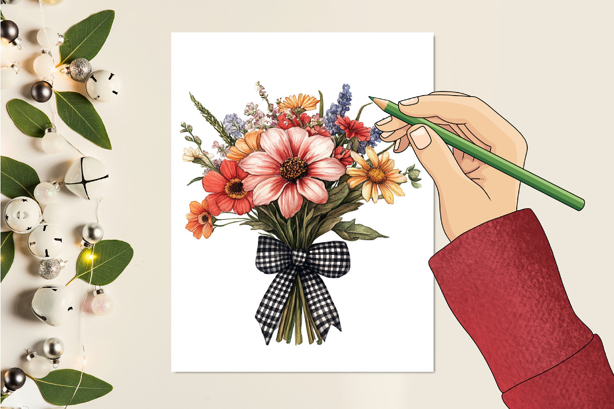 Luxury Black Gingham Summer Clipart, an Illustration by RobertsArt (Photo 4 of 7)