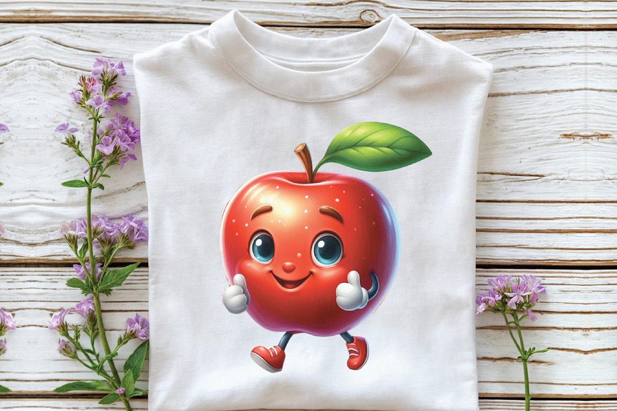 Watercolor Funny Apple Clipart, an Illustration by CraftArtStudio (Photo 3 of 6)