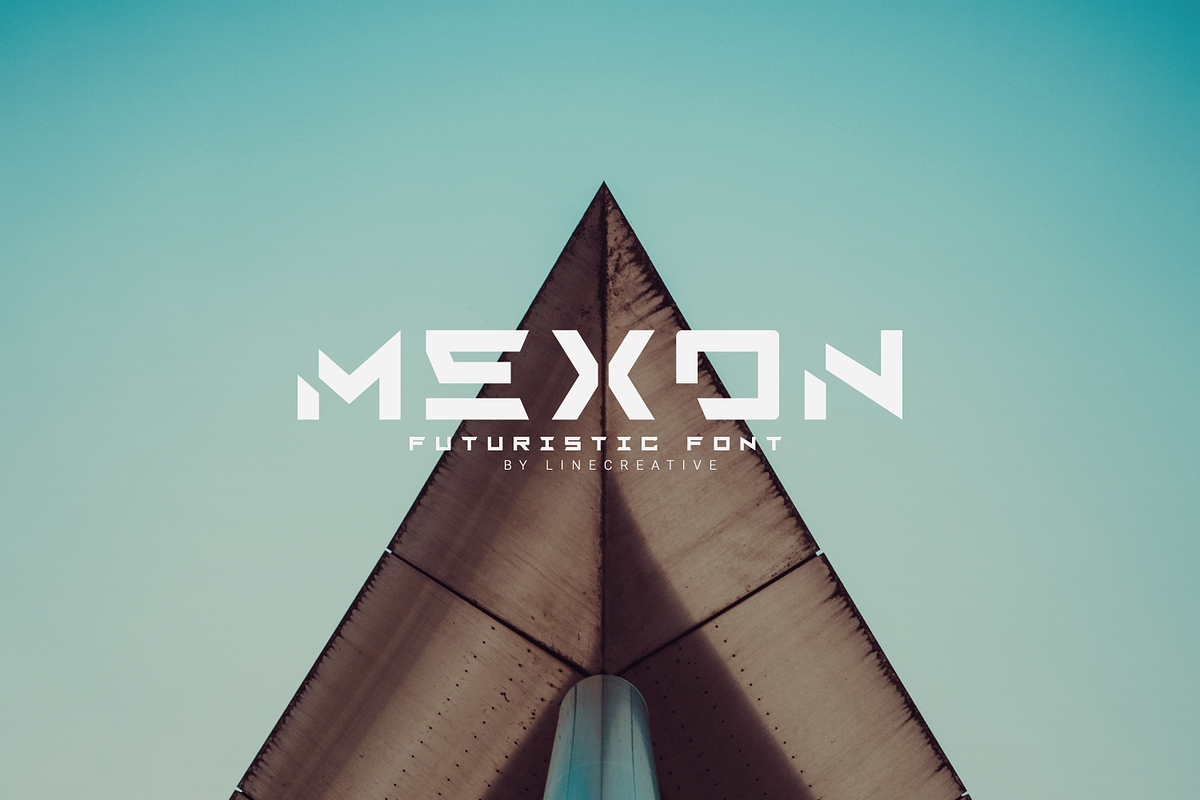 Mexon - Futuristic Font, a Sans Serif Font by Linecreative (Photo 1 of 6)