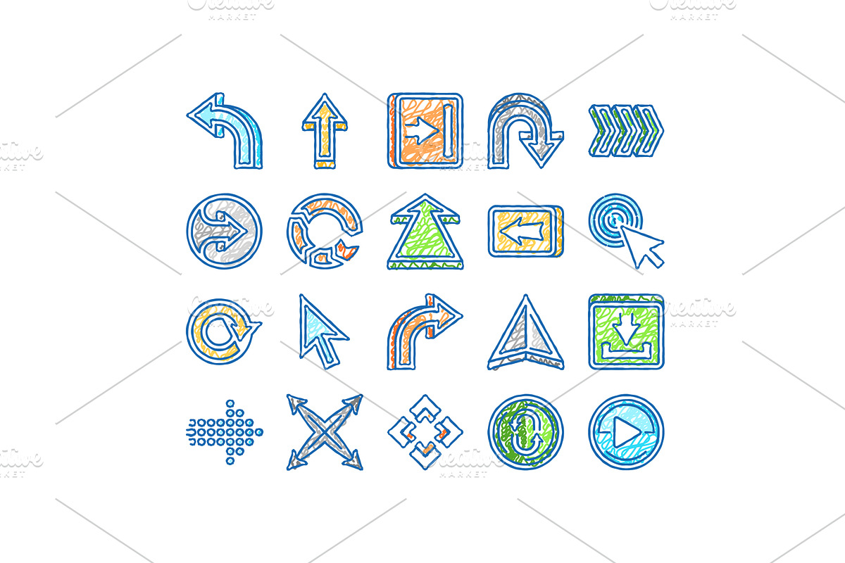 arrow right next sign up icons hand, an Object Illustration by pikepicture