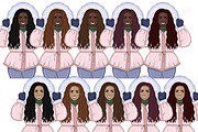 Winter Girls Clipart, a Seasonal Illustration by GlamArtZhanna (Thumbnail 5 of 5)