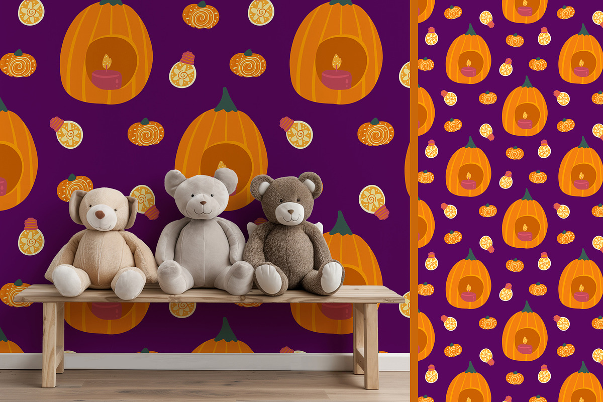 Halloween light clipart & patterns, a Seasonal Illustration by Carpet Tapete Pretzel (Photo 7 of 14)