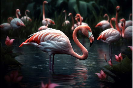 Pink flamingo. Generate Ai, an Animal Photo by Ylivdesign