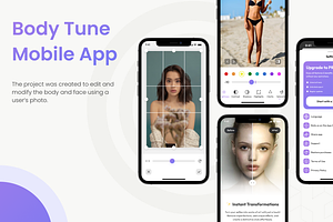 Body Tune mobile app, an App Template by Shoppie