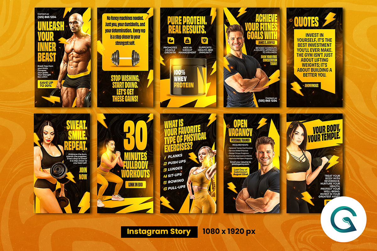 Gym Fitness Social Media Template preview 3