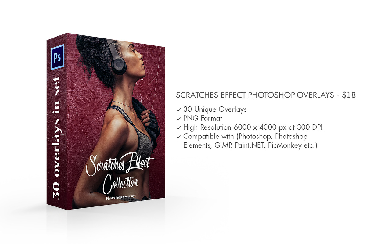 Scratches Effect Photoshop Overlays, a Plug-in Add-On by FixThePhoto (Photo 2 of 34)