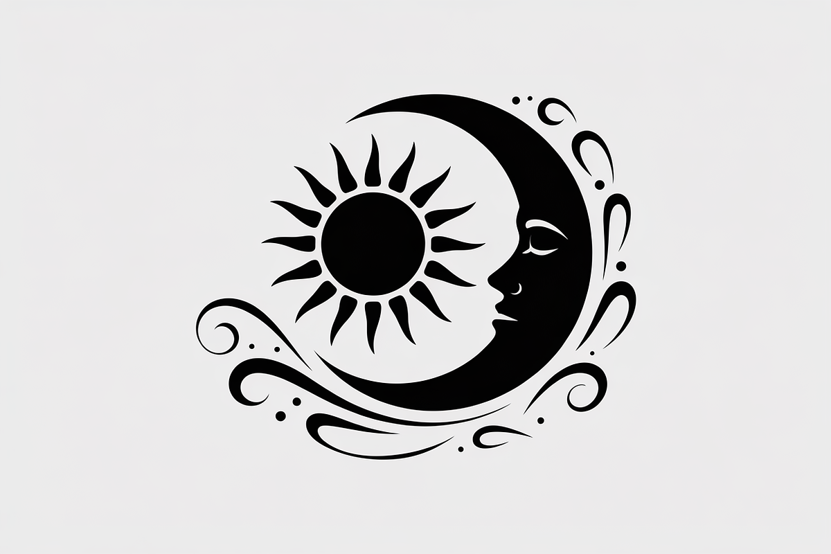 sun and moon surrounded by flowing, an Illustration by Amazin_art (Photo 24 of 25)