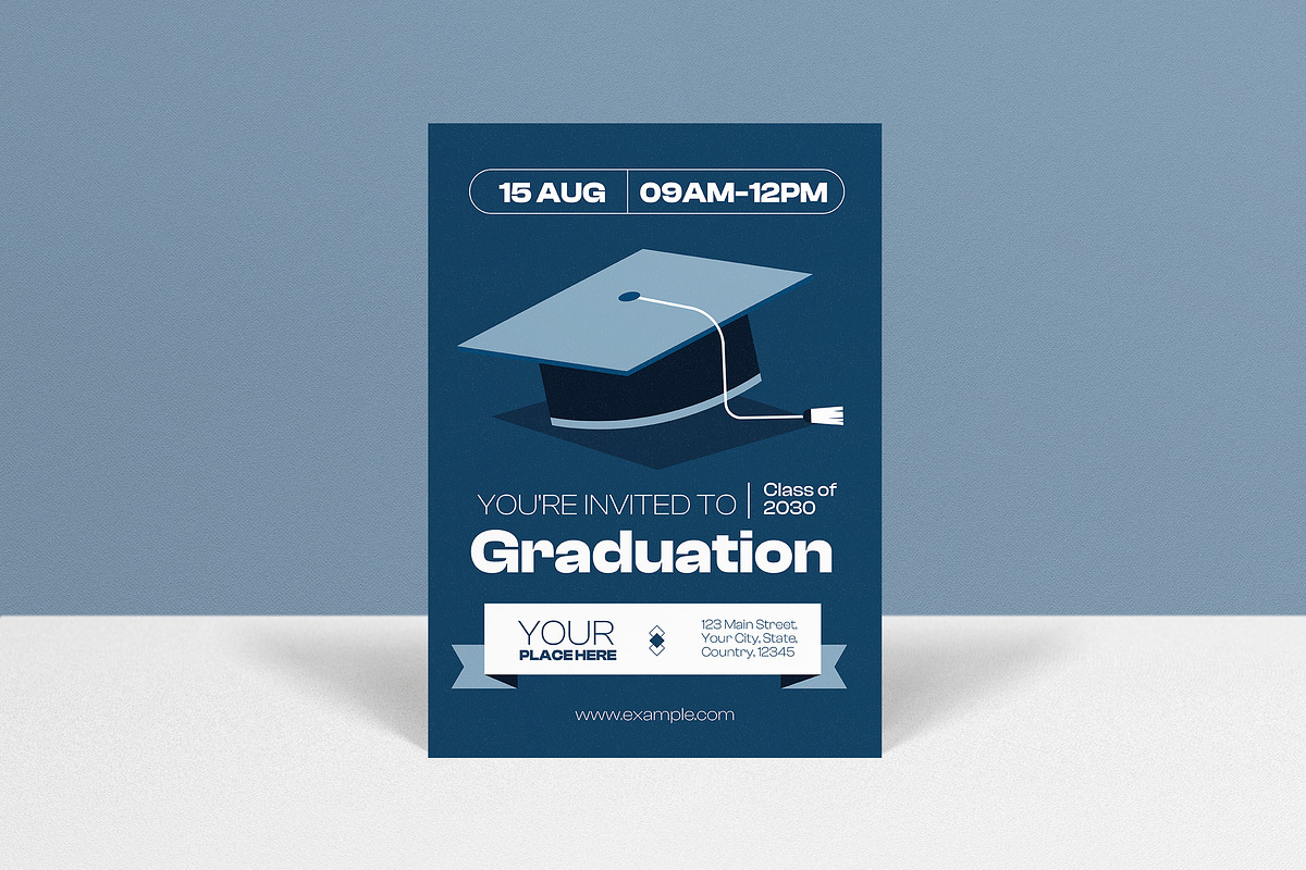Minimalist Graduation Invitation, a Card Template by graphicook (Photo 1 of 3)