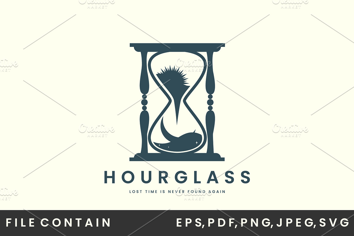 hourglass vintage logo vector, a Branding & Logo Template by SD 22