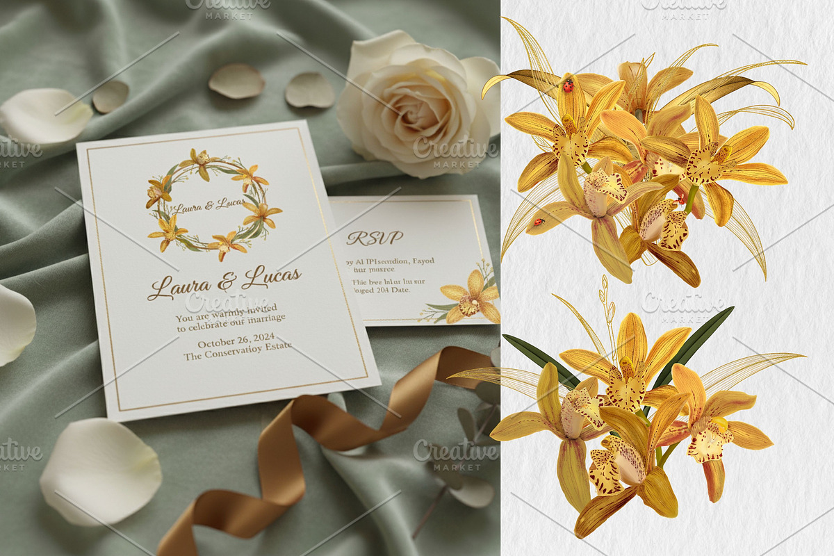 Orchid wreath & Bouquet, an Object Graphic by Floraphoria (Photo 4 of 9)