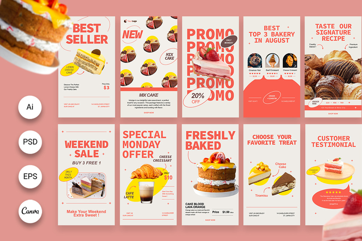 Promotion-BakeryShop Instagram Story, a Social Media Template by Jiwstudio (Photo 2 of 4)