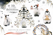 Vague Christmas Watercolor & Ink Set, an Animal Illustration by Bibela (Thumbnail 3 of 14)