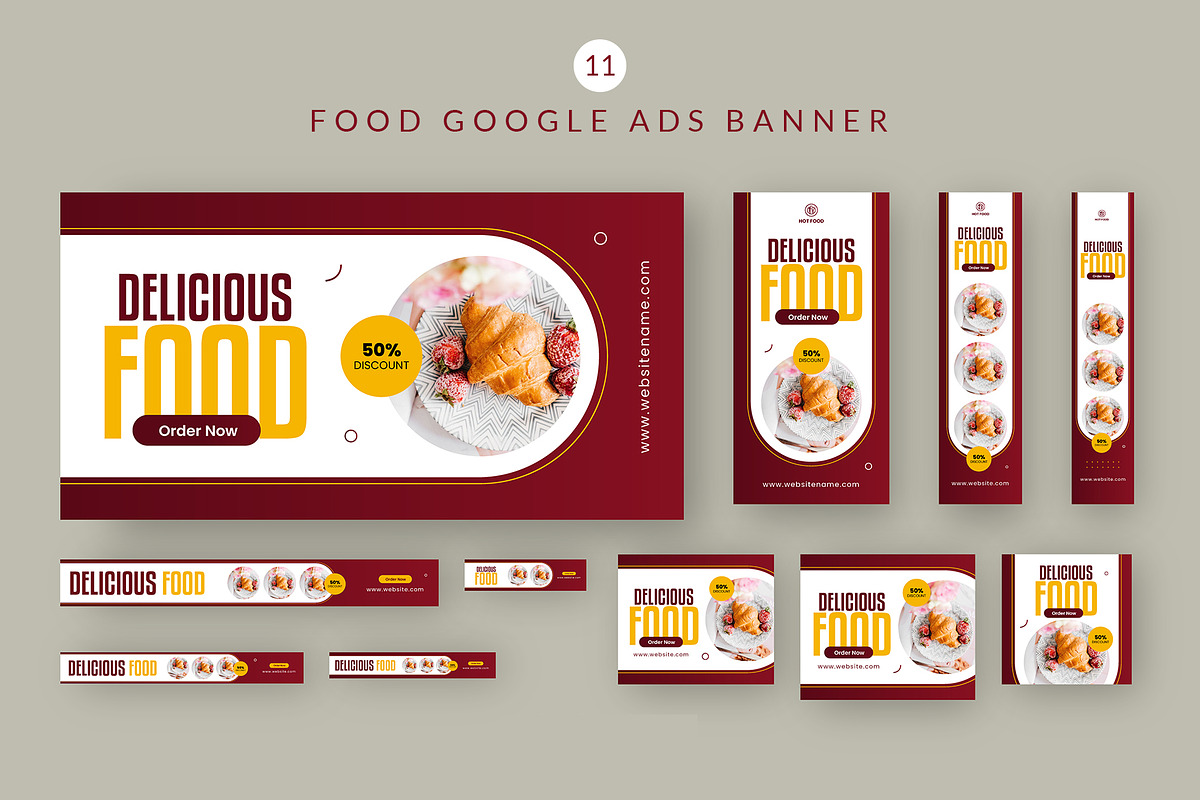 Restaurant Google Web Ads Banner, a Templates & Theme by Pixelpick