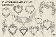 Victorian Hearts & Wings + Procreate, a Decorative Illustration by Skliarova (Thumbnail 4 of 10)