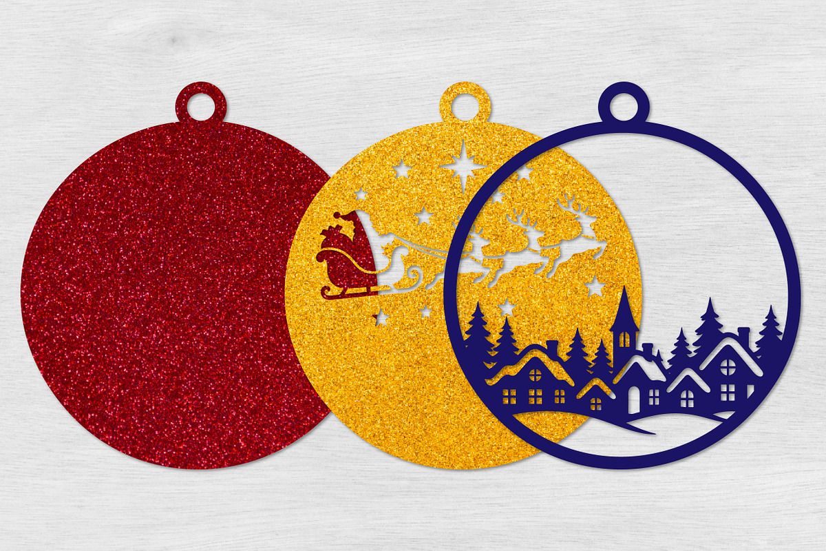 Santa Sleigh Village Ornament SVG, an Object Graphic by Libby Wishes (Photo 2 of 2)