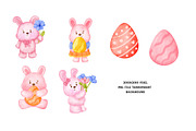 Cute Easter Bunny Watercolor Bundle, an Animal Illustration by Nattapohncha (Thumbnail 3 of 3)