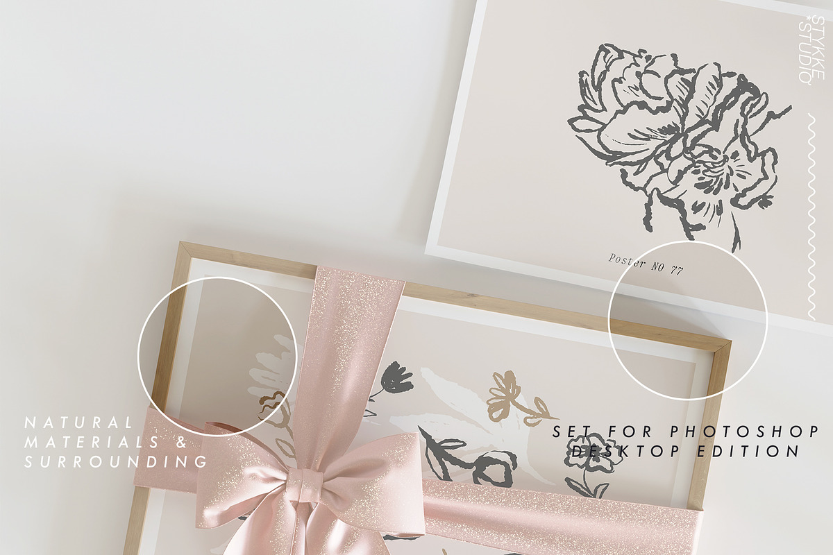 Frame Mockup | Ribbon Bow Gift, a Household Mockup by Stykke Studio (Photo 3 of 6)