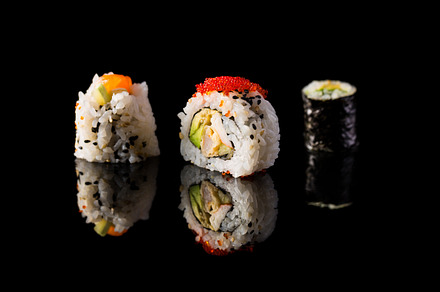 Delicious sushi containing fish, appetizer, and asia, a Food & Drink Photo by Kowostock