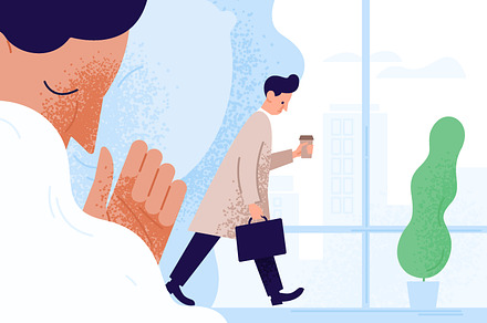Man dreaming about get sleep, a Person Illustration by Good Studio