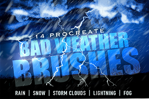 14 Procreate Bad Weather Brushes