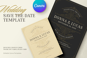 Save the Date Canva Template, an Invitation Template by Vasya Kobelev