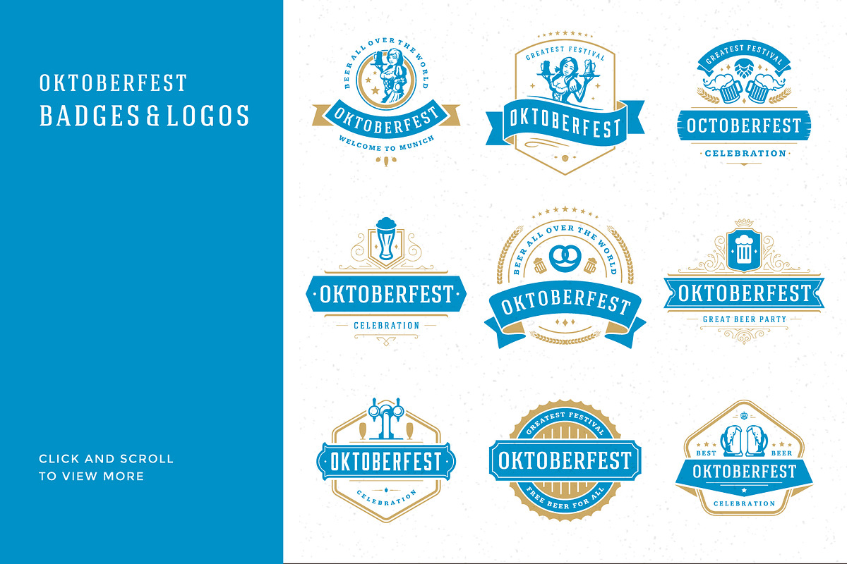 Oktoberfest vintage badges & labels, a Branding & Logo Template by Vasya Kobelev (Photo 11 of 25)