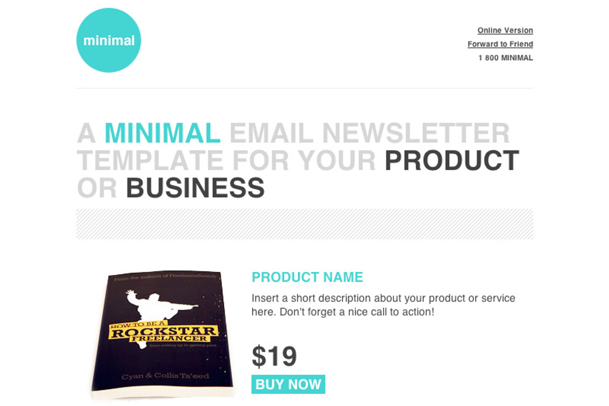 Cardeo Minimal HTML Email Template, a Websites & App Template by Cardeo (Photo 2 of 5)