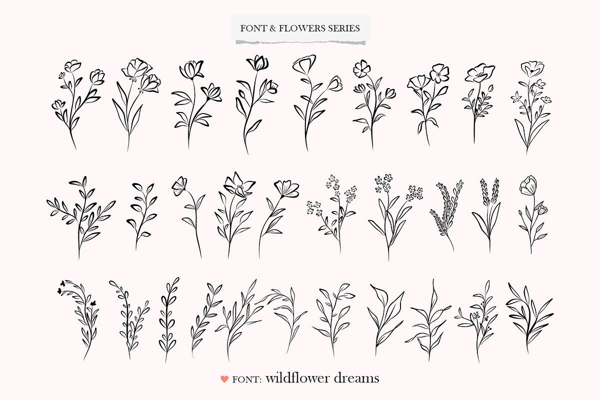 Wildflower Dreams Font & Flowers, a Handwritten Font by Kaya Fonts (Photo 18 of 20)