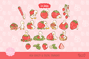 Sweet Strawberry Goose Clipart, an Animal Illustration by Blumensdiary (Thumbnail 2 of 6)