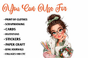 Christmas Teacher Characters, a Seasonal Illustration by CreationArt (Thumbnail 5 of 9)