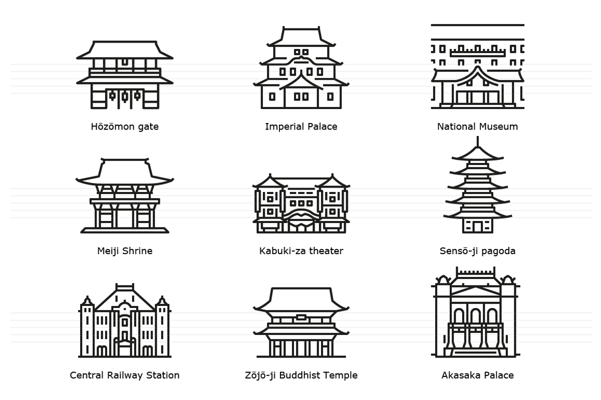 Landmarks of Japan - Tokyo 1, an Icon by Jozsef Balazs-Hegedus (Photo 2 of 6)