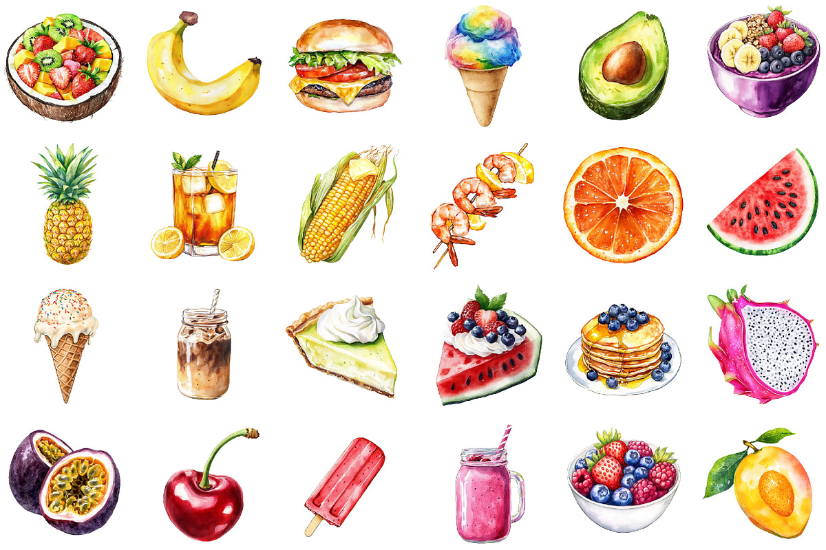 Summer Day Food Clipart, an Illustration by Sublimation Artist (Photo 2 of 6)