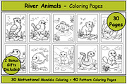 River Animals Coloring Pages, an Animal Illustration by Lamia Emad (Thumbnail 1 of 5)