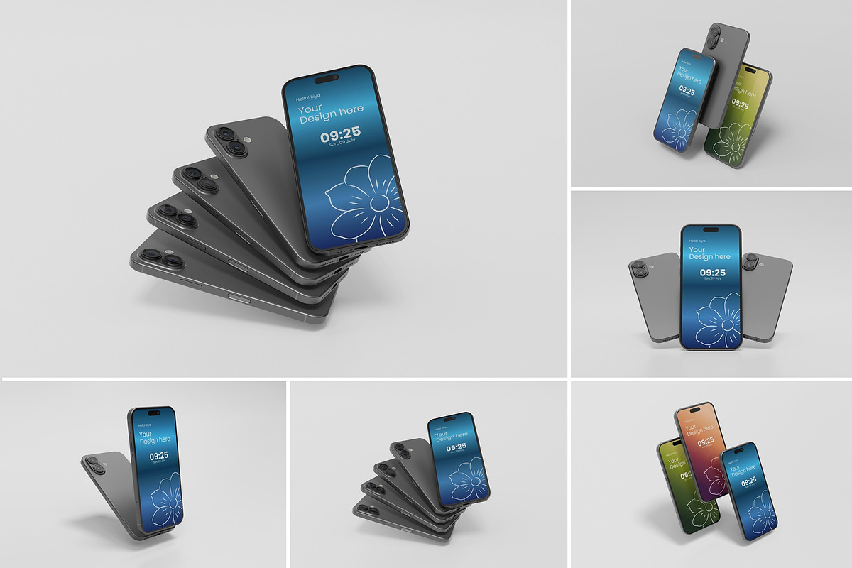 Realistic Premium iPhone 17 Mockup, an iPhone Mockup by Graphic Deal (Photo 1 of 6)