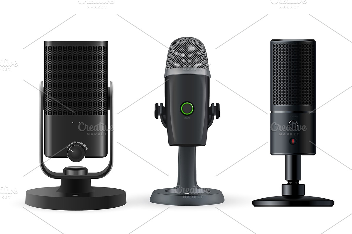Radio microphone isolated on white, an Object Graphic by studioworkstock