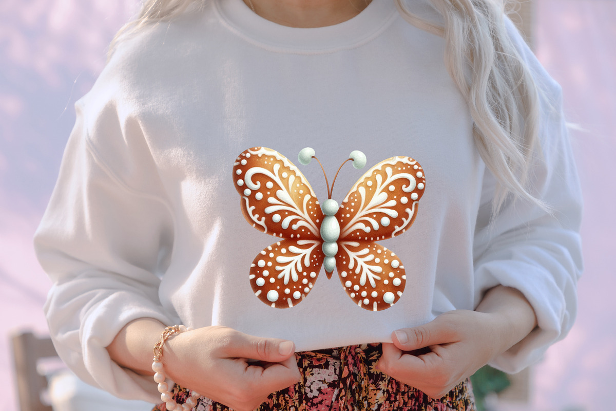 Gingerbread Cookie Butterfly Clipart, an Illustration by designcity5 (Photo 5 of 5)