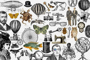 Steampunk Ephemera Clipart