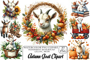 Watercolor Autumn Goat Clipart, an Illustration by DreamPrint404 (Thumbnail 1 of 6)